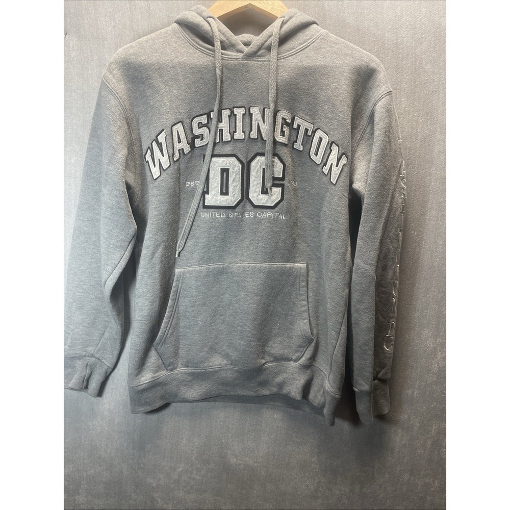 D.C Washington DC Hoodie Men' M Grey Embroidered Letters L